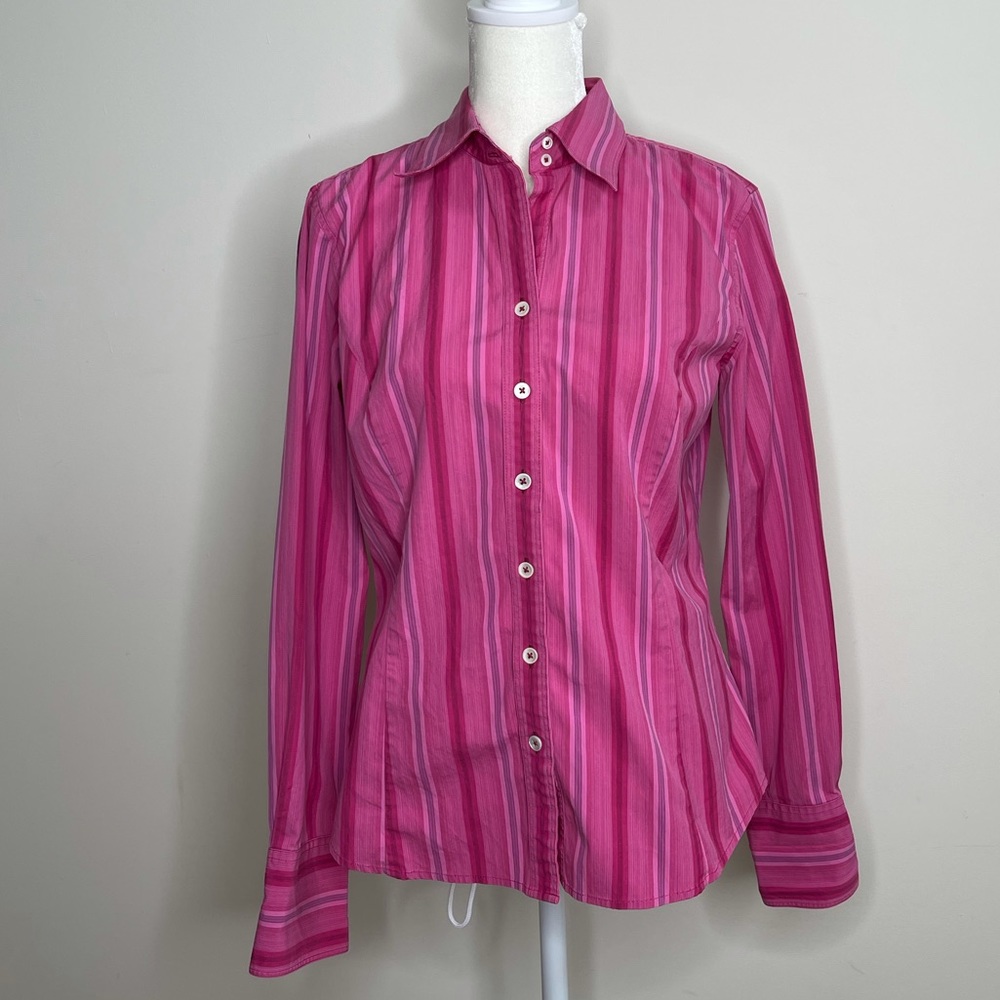 Ann Taylor women’s pink button down shirt.